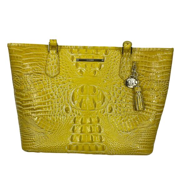 Brahmin Medium Asher Tote Bag Shoulder Bag Buttercup Melbourne Yellow - Picture 9 of 14